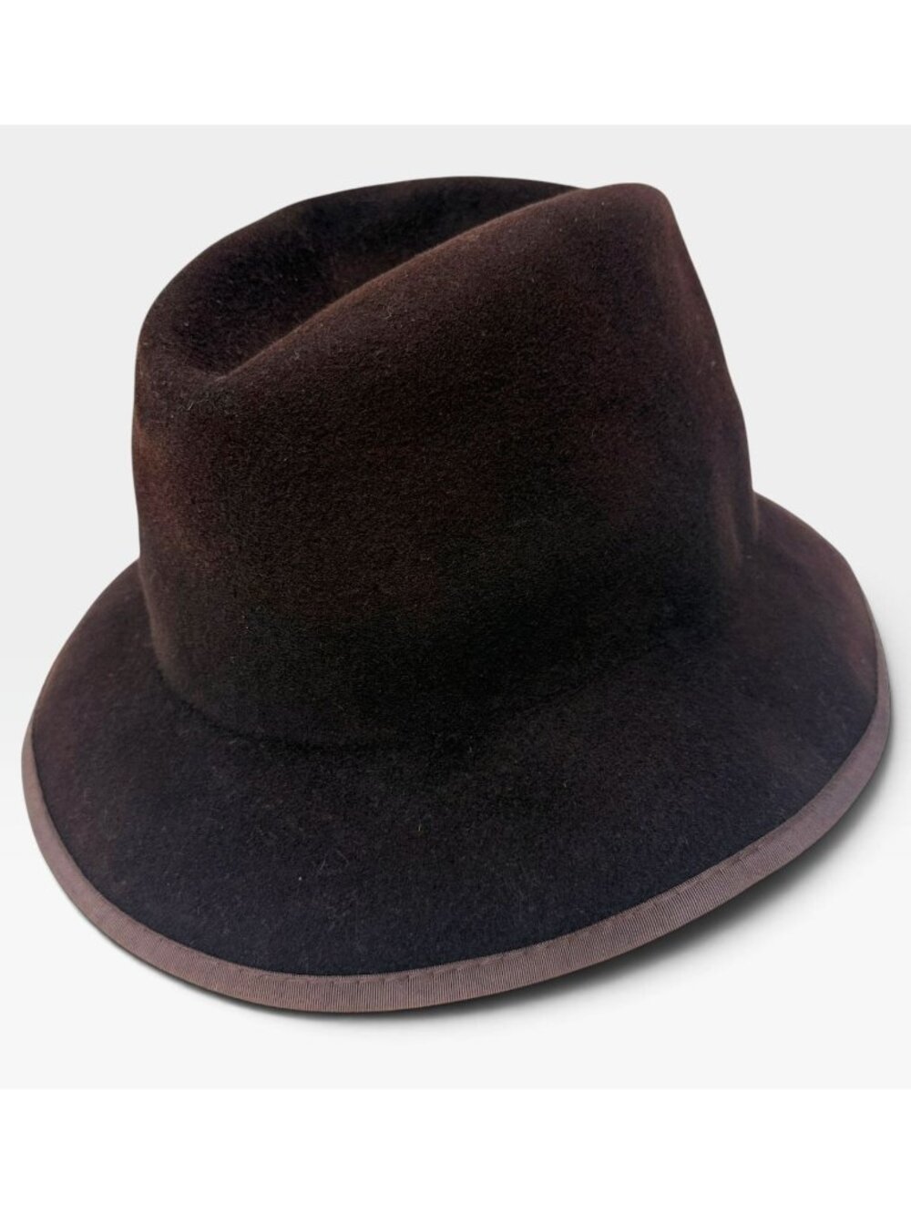 HXC Vintage Wool Felt Hat XL Mens Brown Alpine Fedora Theatre Halloween Costume